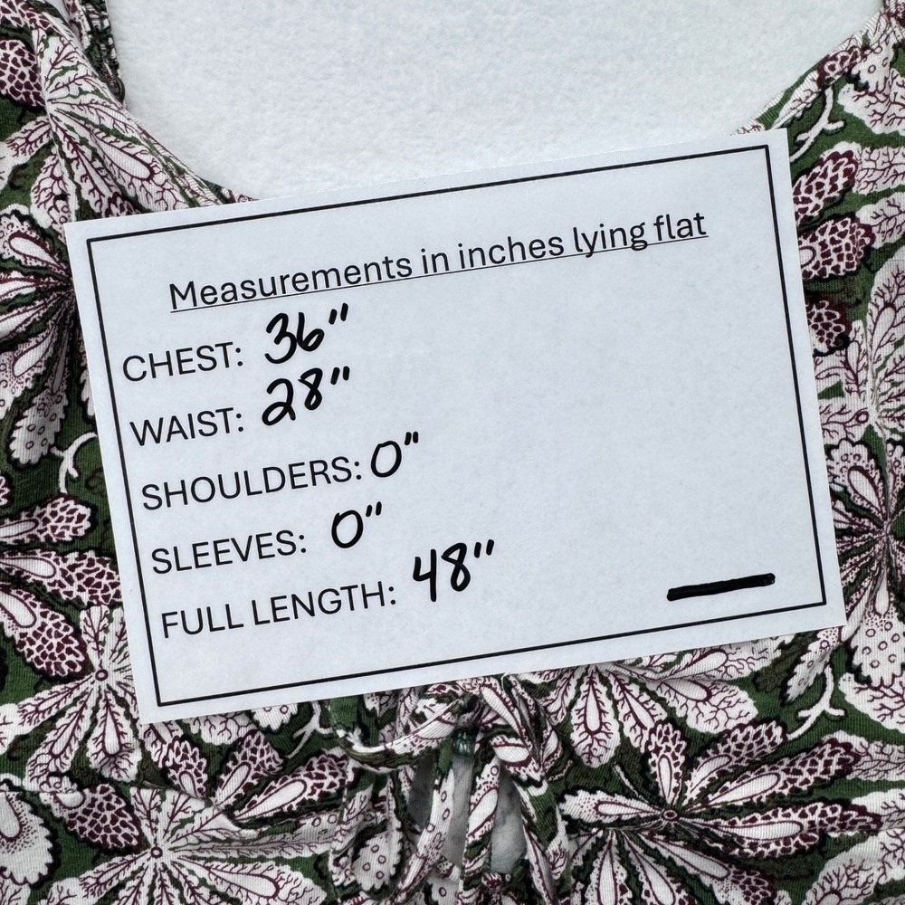 Anthropologie Jessie Floral Print Wide Leg Green Jersey Knit Jumpsuit Size XS - Picture 11 of 11